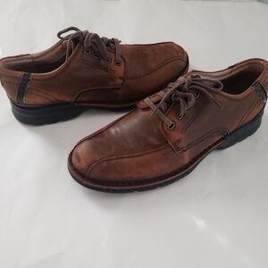 Mens Clarks Brown Leather Lace up Oxford Shoes Size 10M